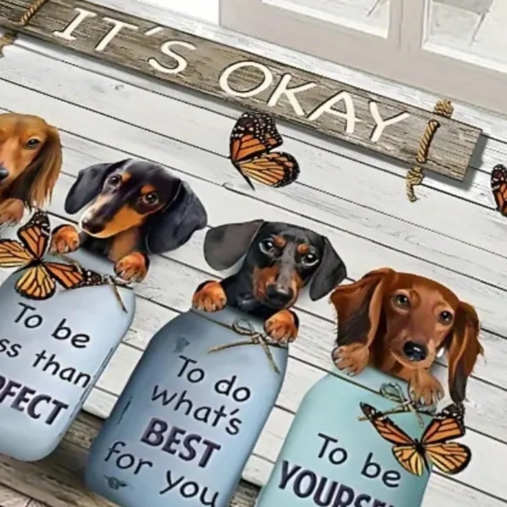 Dachshund Dog Themed Double-Sided Doormat Dog Food Mat